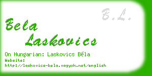 bela laskovics business card