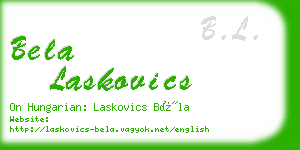 bela laskovics business card